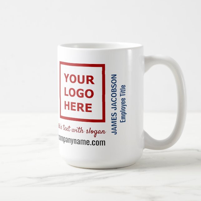 Staff Employee Personalized Name Logo Website Coffee Mug (Right)