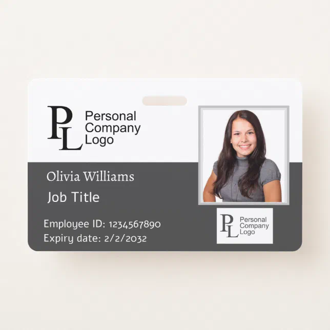 Staff Employee Photo ID Badge for Company Security | Zazzle