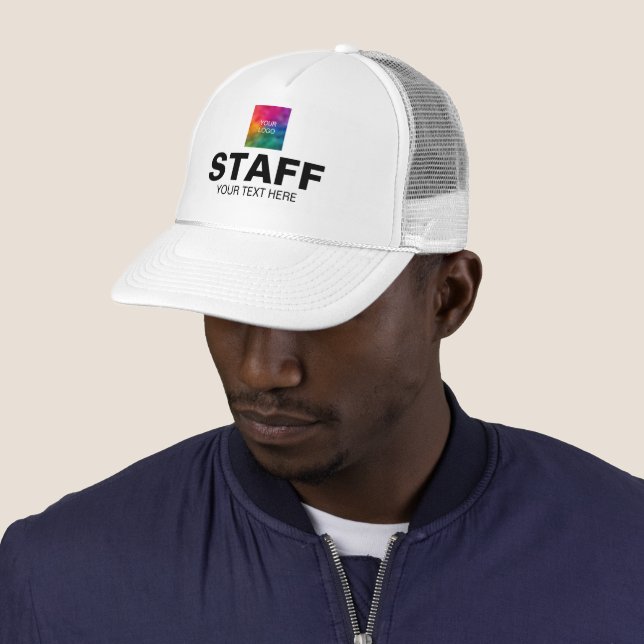 Staff Hats Add Company Logo Text Here Modern (In Situ)