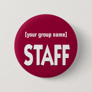 Staff identification badge custom button