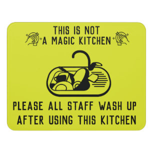 Staff Kitchen Tidy Up Door Sign