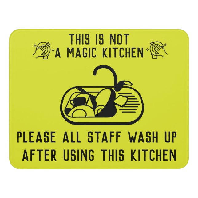 Staff Kitchen Tidy Up Door Sign (Contemporary Front)