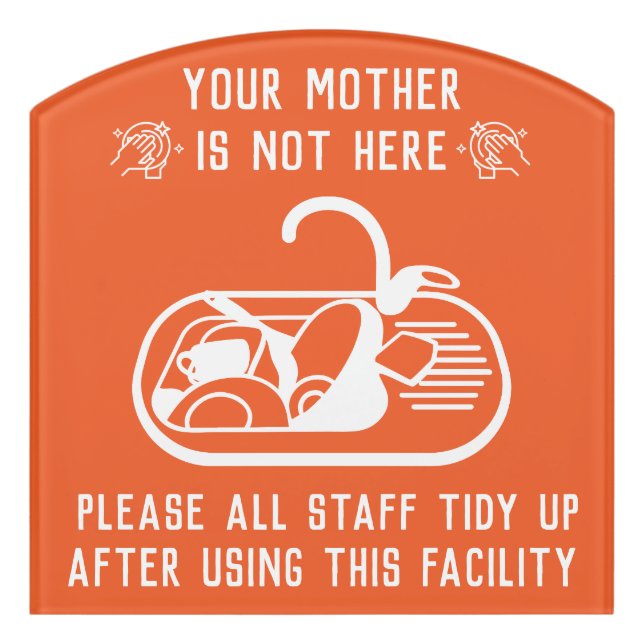 Staff Kitchen Tidy Up Door Sign (Contour Front)