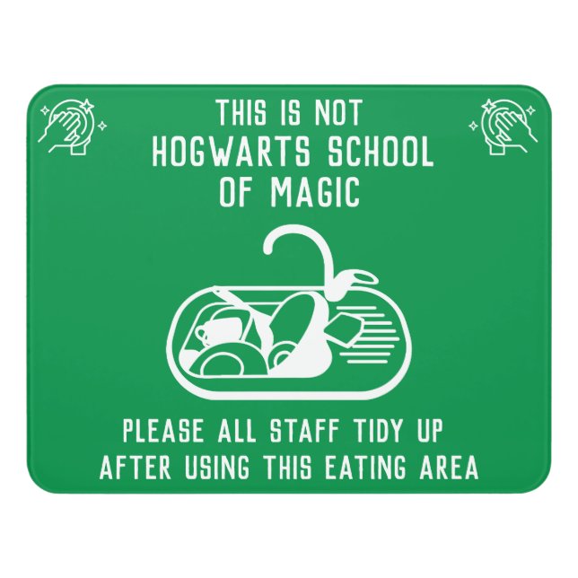 Staff Kitchen Tidy Up Door Sign (Contemporary Front)