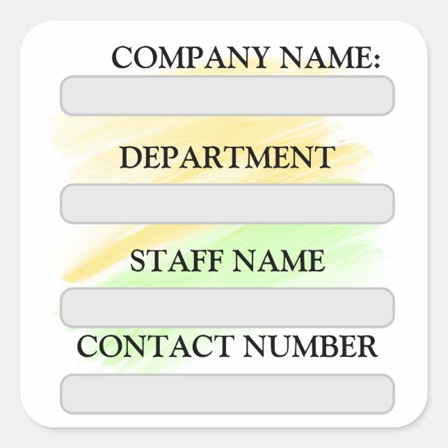 STAFF LABEL STICKER FOR COMPANY (Front)