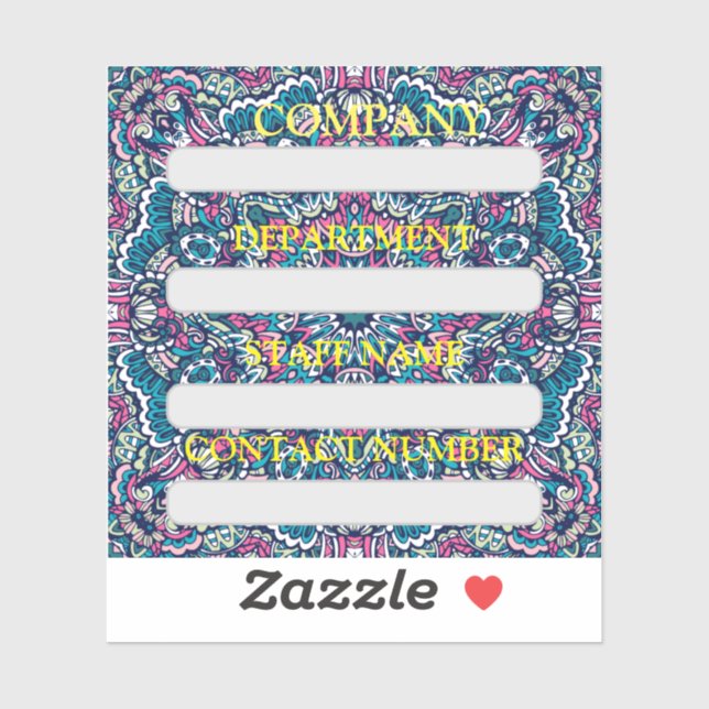STAFF LABEL STICKER FOR COMPANY (Sheet)