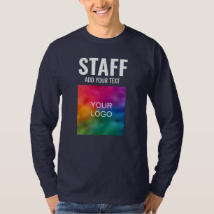 Staff Member Front & Back Design Mens Long Sleeve T-Shirt