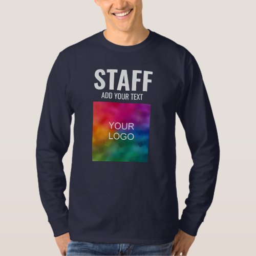 Staff Member Front  Back Design Mens Long Sleeve T_Shirt