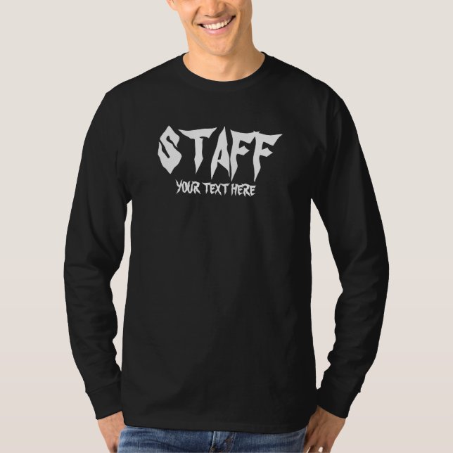 Staff Mens Long Sleeve Tee Shirt Add Logo Text (Front)
