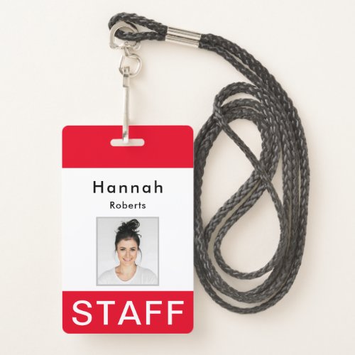 Staff Name Badge Custom Image ID Badge