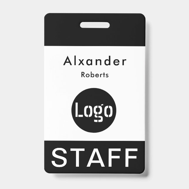 Staff Name Badge Custom Logo (Front)