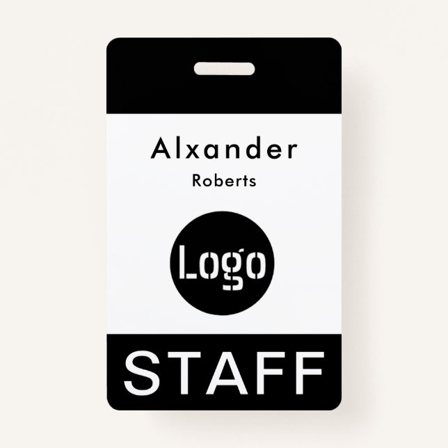 Staff Name Badge Custom Logo (Front)