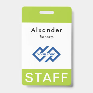 Staff Name Badge Custom Logo