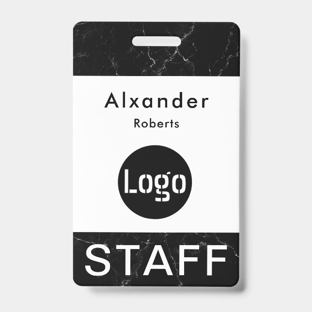 Staff Name Badge Custom Logo (Front)