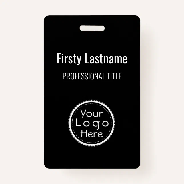 Staff Name Badge Custom Logo ID Badge Zazzle