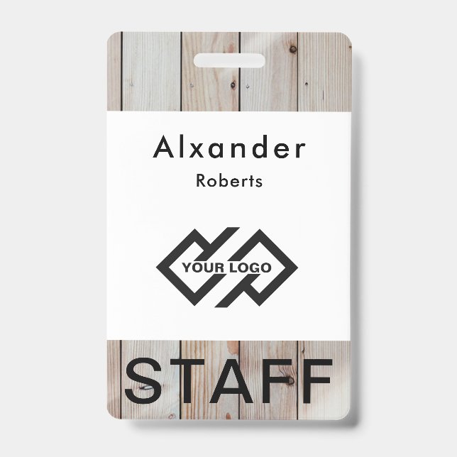 Staff Name Badge Custom Logo ID Badge (Front)