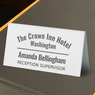 Staff Name & Position Closed Table Tent Sign