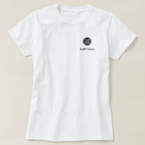 Staff Name Your Logo Custom Business Company T_Shirt