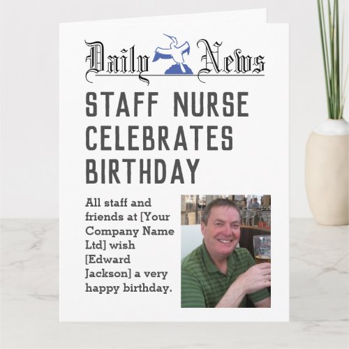 Staff Nurse Birthday Card to Personalize