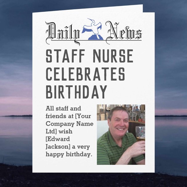 Staff Nurse Birthday Card to Personalize (Creator Uploaded)