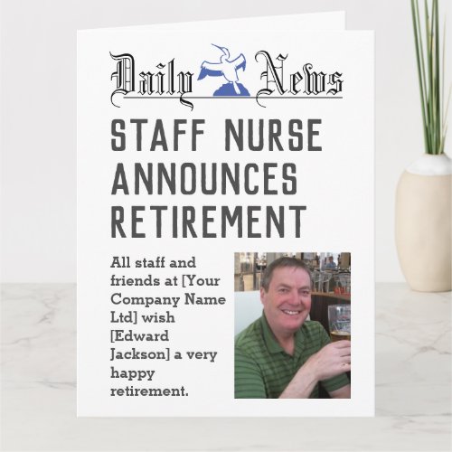 Staff Nurse Retirement Card to Personalise