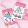 Staff Photo ID Barcode Logo Hot Pink Glitter Name Badge