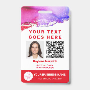 Staff Photo ID QR Code Red Badge