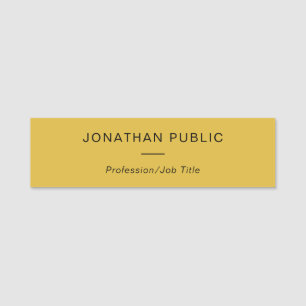 Staff Popular Gold Color Simple Elegant Template Name Tag