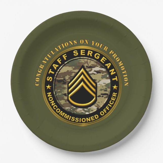 Staff Sergeant Promotion Paper Plates (Front)