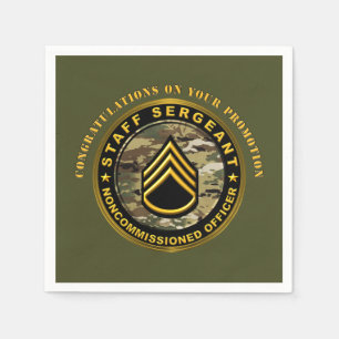 Staff Sergeant Promotion SSG Napkins