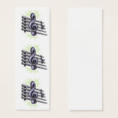 staff treble cleft music note design bookmark (Front & Back)