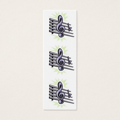 staff treble cleft music note design bookmark business card templates