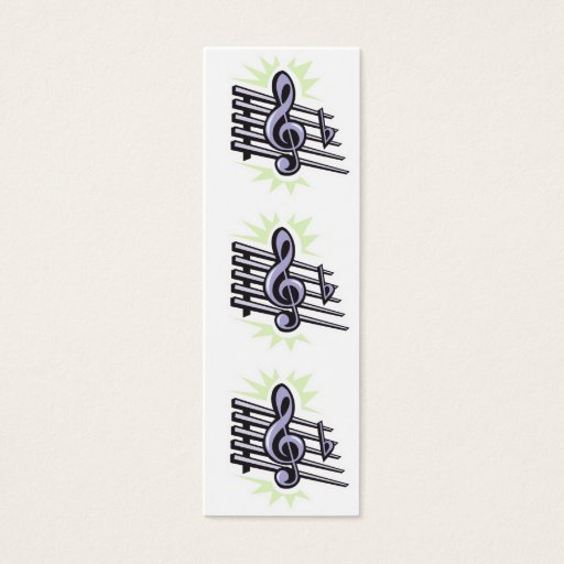 Customizable staff treble cleft music note design bookmark business card templates