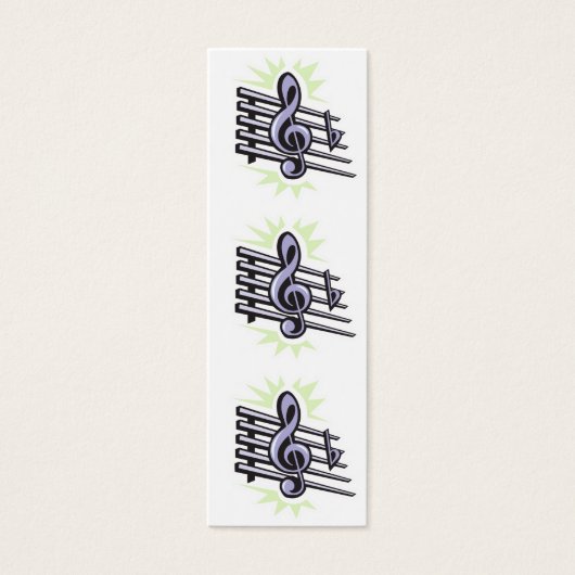 staff treble cleft music note design bookmark (Front)