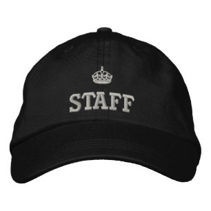 Staff with crown logo embroidered baseball hat