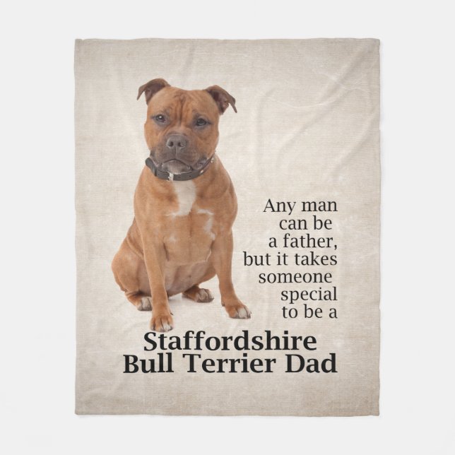 Staffie Dad Fleece Blanket (Front)