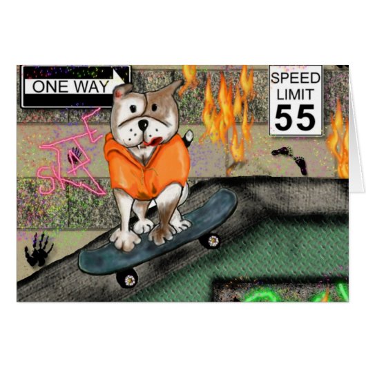 Staffie Smiles - Skater Boy Cards (Front Horizontal)