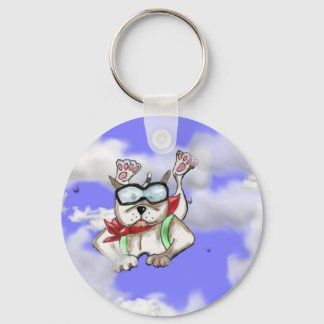 Staffie Smiles - sky diver - key chain