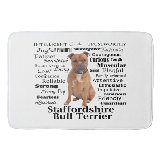 Staffie Traits Bath Mat (Front)