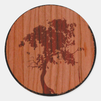 Stafford Custom Woodworks Tree Logo Classic Round Sticker