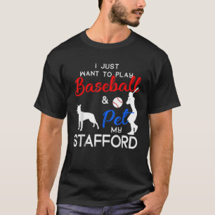 Stafford Funny Baseball Dog Owner Lover Xmas Gift T-Shirt