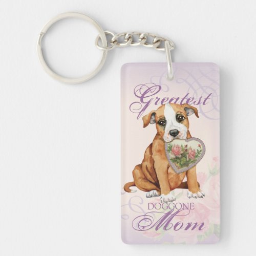 Stafford Heart Mom Keychain