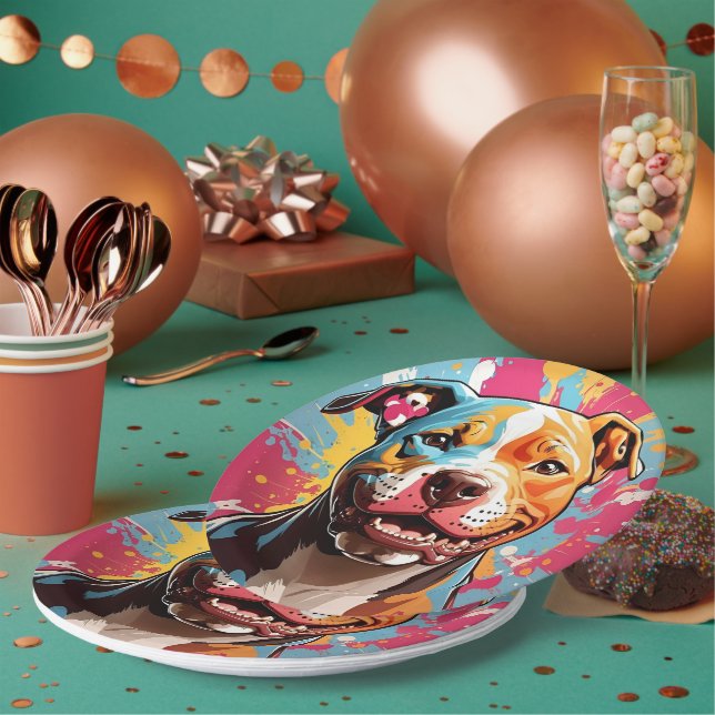 Staffordshire Birthday Fun  Paper Plates (Multi)