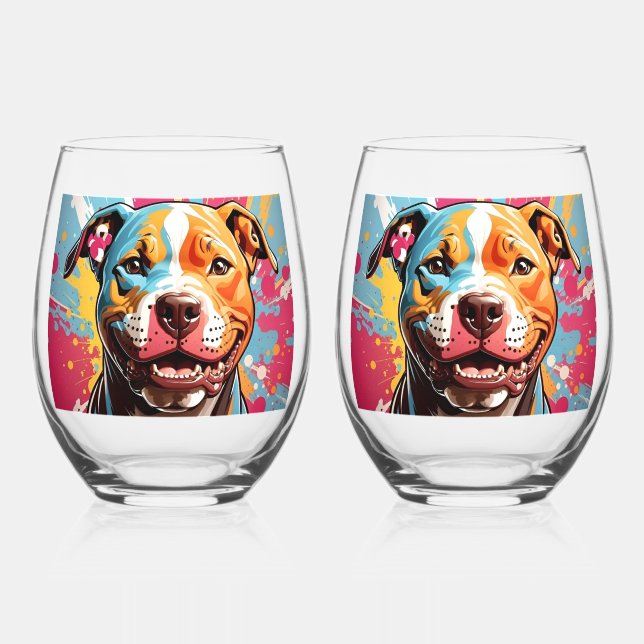 Staffordshire Birthday Fun     Stemless Wine Glass (Front)