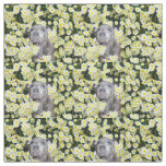 Staffordshire Bull Terrier And Daisies, Fabric