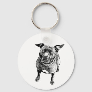 Staffordshire Bull Terrier art style Keychain