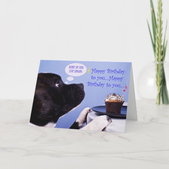 Staffordshire bull terrier birthday card (Front)