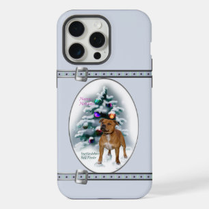 Staffordshire Bull Terrier Blue Christmas Holidays iPhone 15 Pro Max Case