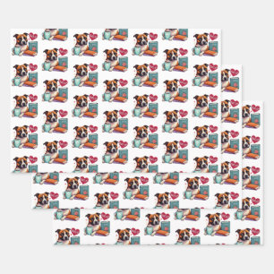Staffordshire Bull Terrier Books Wrapping Paper