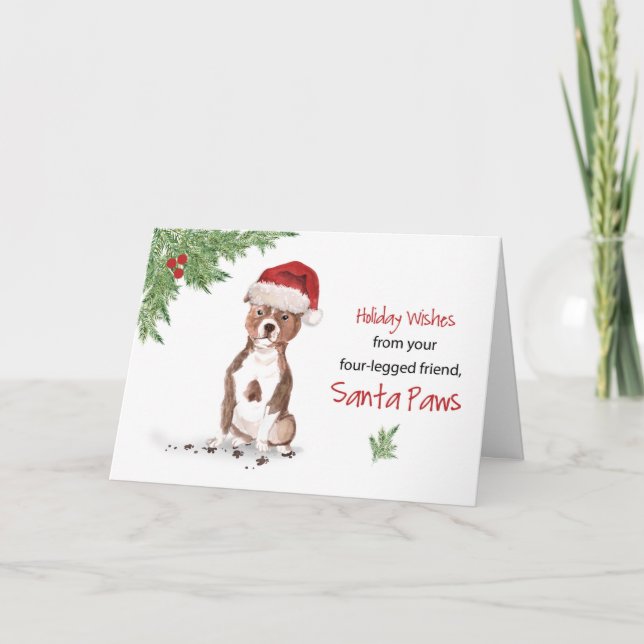 Staffordshire Bull Terrier Christmas From Dog Card (Front)